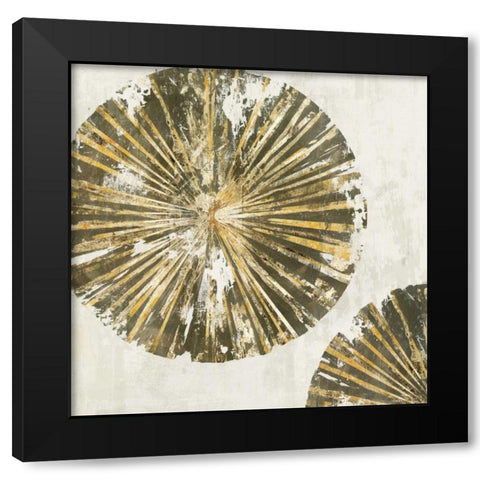 Gold Plate II Black Modern Wood Framed Art Print with Double Matting by PI Studio