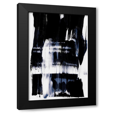 Swipe Black Modern Wood Framed Art Print with Double Matting by PI Studio