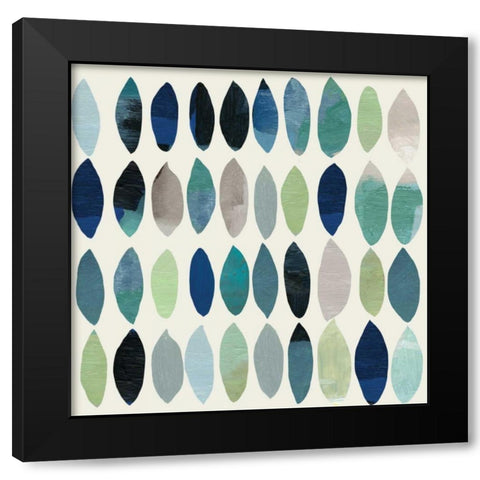 Leaf Abstract I Black Modern Wood Framed Art Print with Double Matting by PI Studio