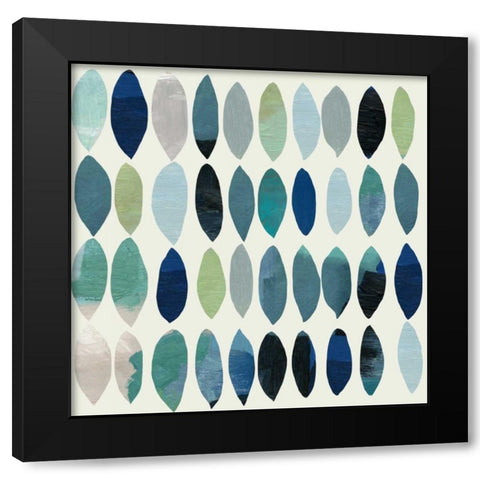 Leaf Abstract II Black Modern Wood Framed Art Print with Double Matting by PI Studio