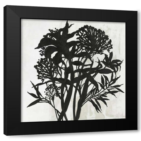 Black Foliage Black Modern Wood Framed Art Print with Double Matting by PI Studio