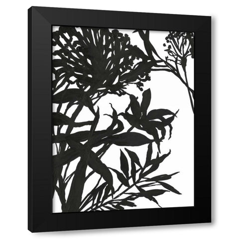 Monochrome Foliage I Black Modern Wood Framed Art Print by PI Studio