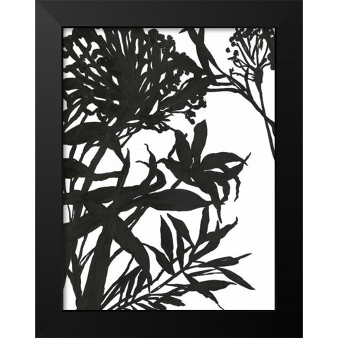 Monochrome Foliage I Black Modern Wood Framed Art Print by PI Studio