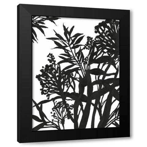 Monochrome Foliage II Black Modern Wood Framed Art Print by PI Studio