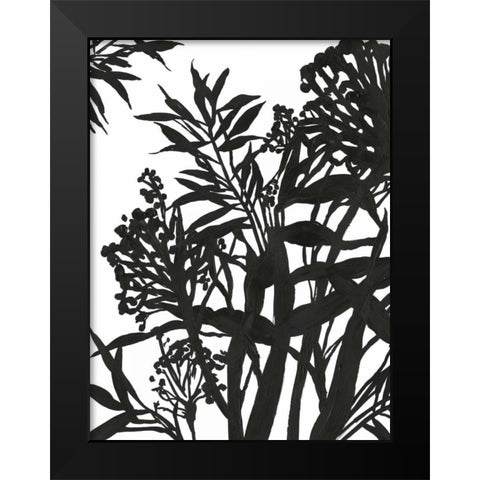 Monochrome Foliage II Black Modern Wood Framed Art Print by PI Studio