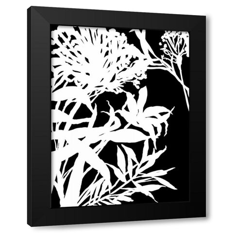 Monochrome Foliage III Black Modern Wood Framed Art Print with Double Matting by PI Studio