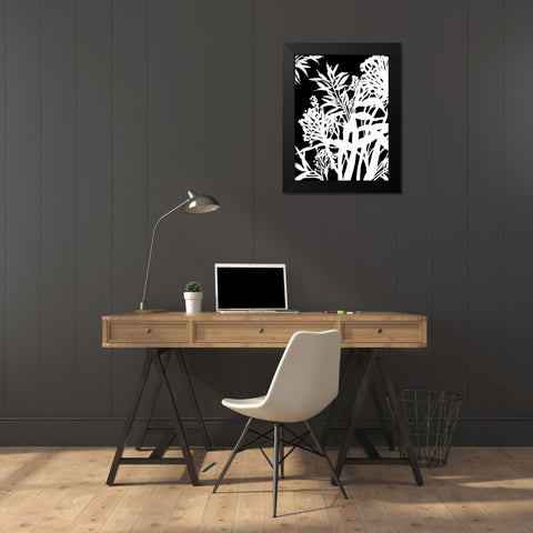 Monochrome Foliage IV Black Modern Wood Framed Art Print by PI Studio