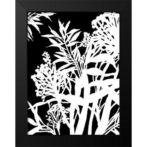 Monochrome Foliage IV Black Modern Wood Framed Art Print by PI Studio