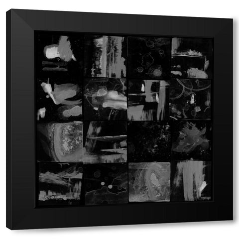 Tiled Textures Black Modern Wood Framed Art Print with Double Matting by PI Studio