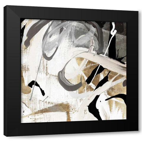 Tangled I Black Modern Wood Framed Art Print with Double Matting by PI Studio