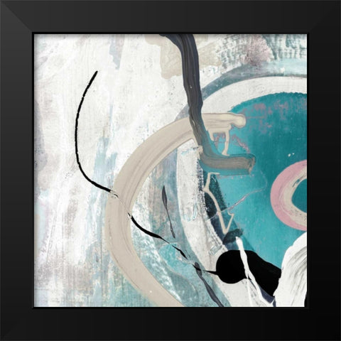 Tangled II Teal Version Black Modern Wood Framed Art Print by PI Studio