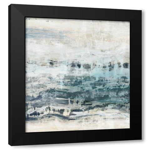 Black Waves Black Modern Wood Framed Art Print with Double Matting by PI Studio