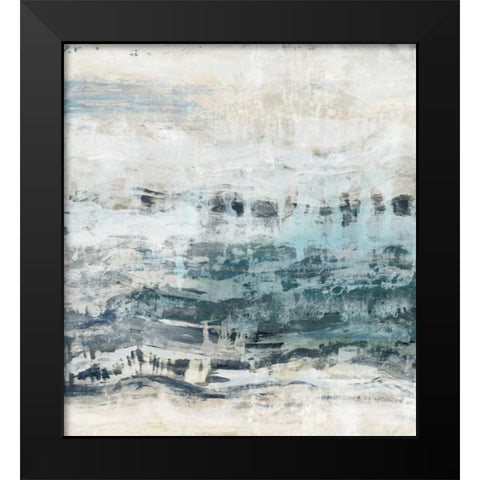 Black Waves Black Modern Wood Framed Art Print by PI Studio