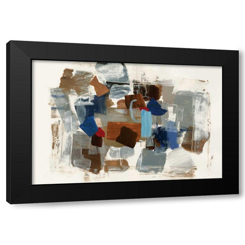 Cubic Abstract I Black Modern Wood Framed Art Print with Double Matting by PI Studio