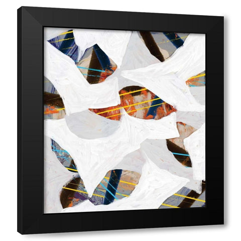 Cube Leaves II Black Modern Wood Framed Art Print with Double Matting by PI Studio