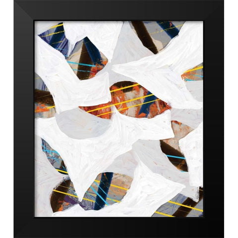 Cube Leaves II Black Modern Wood Framed Art Print by PI Studio