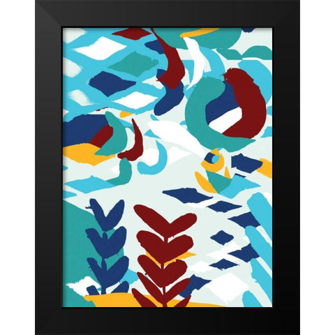 Folk II Black Modern Wood Framed Art Print by PI Studio