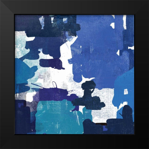 Block Paint II Blue Version Black Modern Wood Framed Art Print by PI Studio