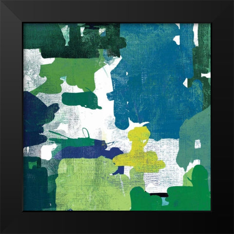 Block Paint II Green Version Black Modern Wood Framed Art Print by PI Studio