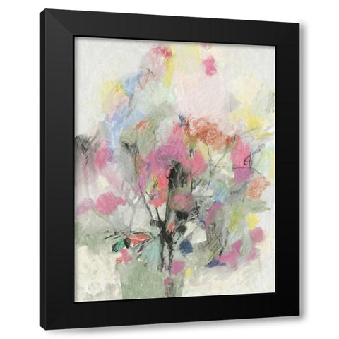 Pastel Floral I Black Modern Wood Framed Art Print with Double Matting by PI Studio