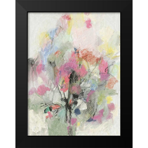 Pastel Floral I Black Modern Wood Framed Art Print by PI Studio