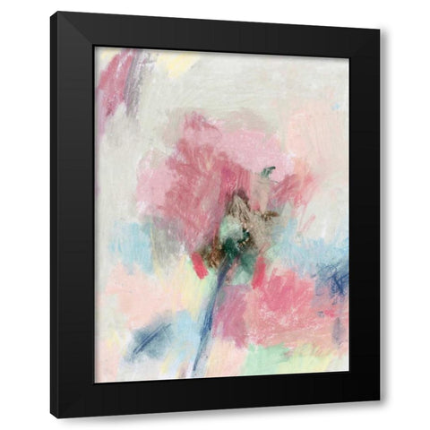 Pastel Floral II Black Modern Wood Framed Art Print with Double Matting by PI Studio