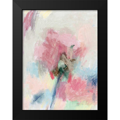 Pastel Floral II Black Modern Wood Framed Art Print by PI Studio