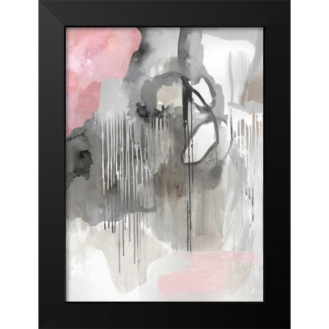 Muted Abstract Black Modern Wood Framed Art Print by PI Studio