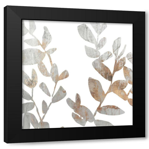 Marble Foliage I Black Modern Wood Framed Art Print with Double Matting by PI Studio