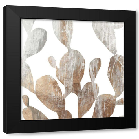 Marble Foliage II Black Modern Wood Framed Art Print with Double Matting by PI Studio