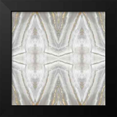 Neutral Kaleidoscope II Black Modern Wood Framed Art Print by PI Studio