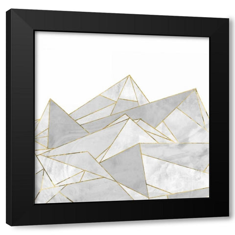 Marbled Geo Mountains I Black Modern Wood Framed Art Print with Double Matting by PI Studio