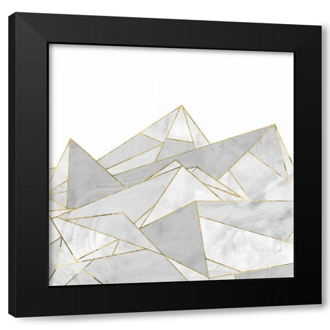 Marbled Geo Mountains I Black Modern Wood Framed Art Print by PI Studio