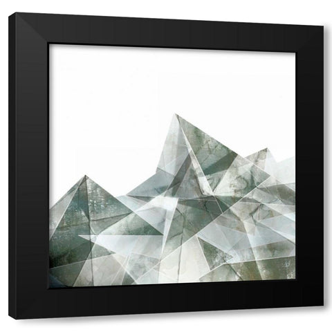 Paper Mountains I Black Modern Wood Framed Art Print with Double Matting by PI Studio