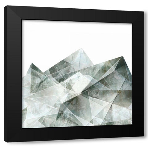 Paper Mountains II Black Modern Wood Framed Art Print with Double Matting by PI Studio