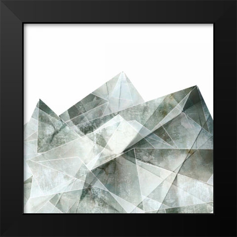 Paper Mountains II Black Modern Wood Framed Art Print by PI Studio