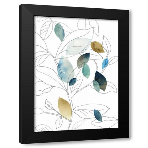 Frond I Black Modern Wood Framed Art Print with Double Matting by PI Studio