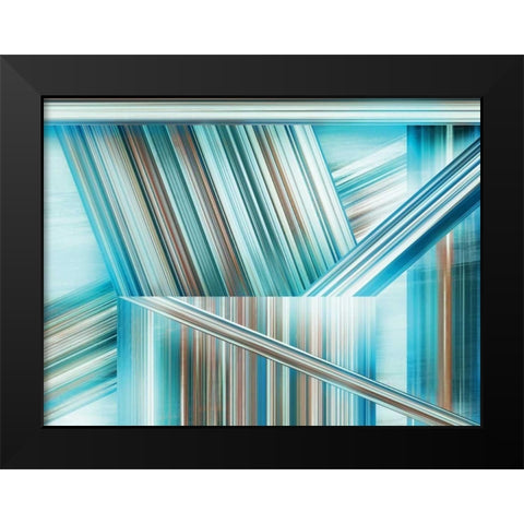 Glitchy II Black Modern Wood Framed Art Print by PI Studio