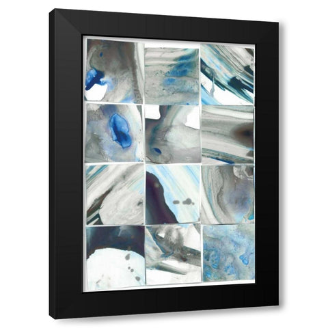 Teal Slate I Black Modern Wood Framed Art Print with Double Matting by PI Studio