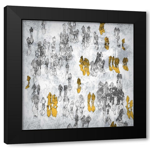 Clique Black Modern Wood Framed Art Print with Double Matting by PI Studio