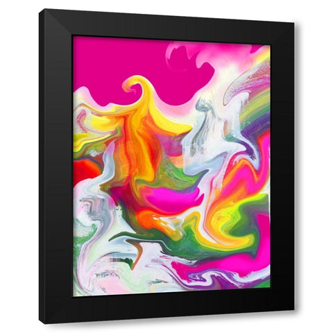 Liquified II Black Modern Wood Framed Art Print with Double Matting by PI Studio