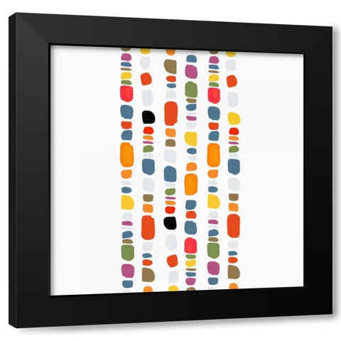 Pebble I Black Modern Wood Framed Art Print with Double Matting by PI Studio