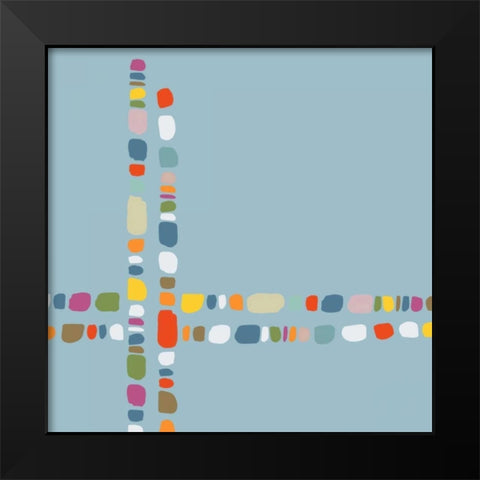 Pebble II Black Modern Wood Framed Art Print by PI Studio