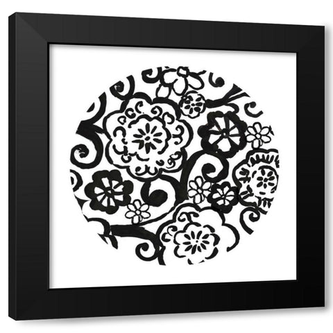 Medallion III Black Modern Wood Framed Art Print by PI Studio