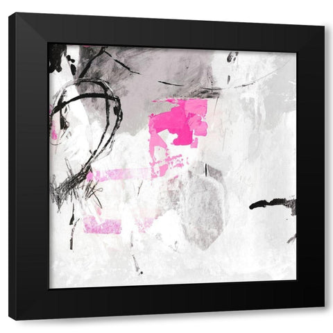 Gray Pink I Black Modern Wood Framed Art Print with Double Matting by PI Studio