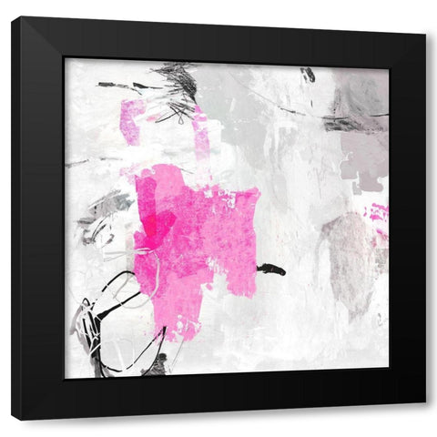 Gray Pink II Black Modern Wood Framed Art Print with Double Matting by PI Studio