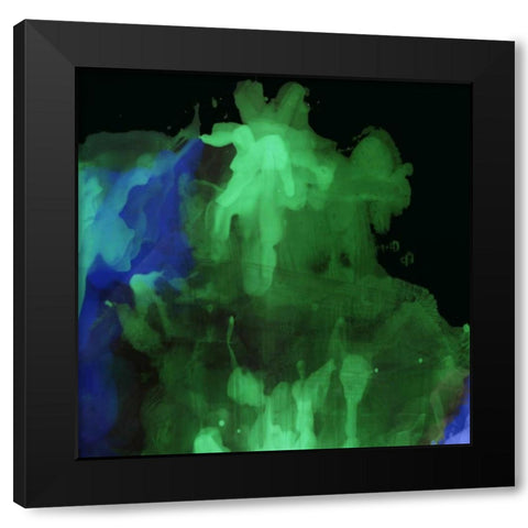 Neon Spill II Black Modern Wood Framed Art Print with Double Matting by PI Studio