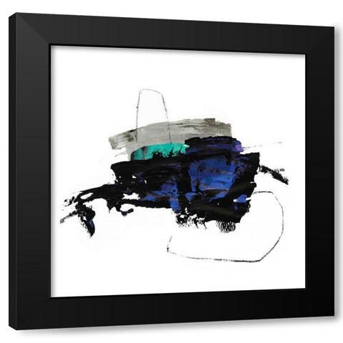 Splash I Black Modern Wood Framed Art Print with Double Matting by PI Studio