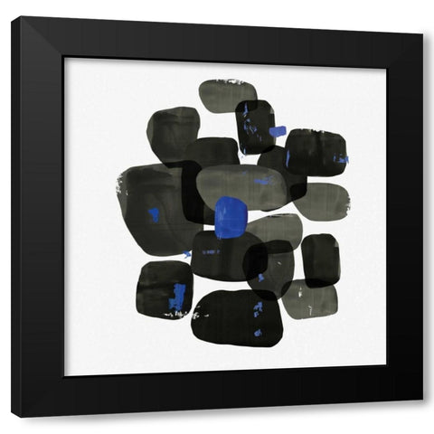 Black Shapes Black Modern Wood Framed Art Print with Double Matting by PI Studio
