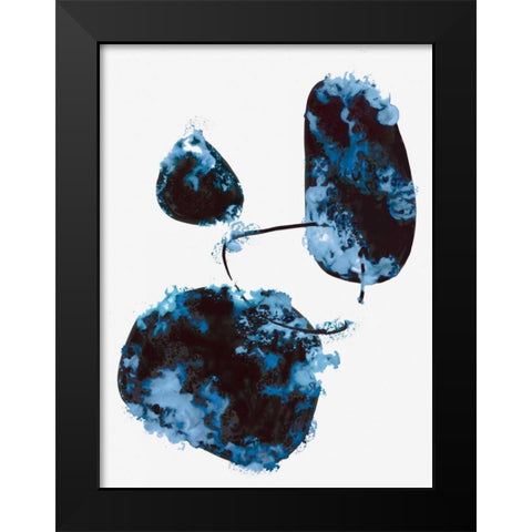 Blue Stone I Black Modern Wood Framed Art Print by PI Studio